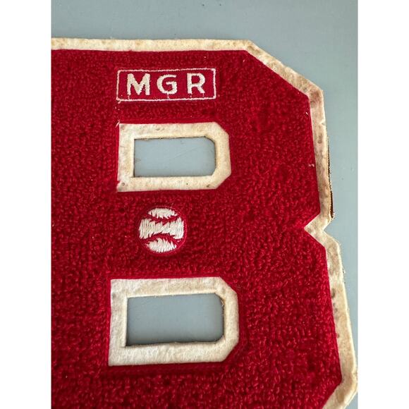 Vintage Letterman Varsity Chenille Patch Letter B Red 7” Baseball Manager - Picture 2 of 6